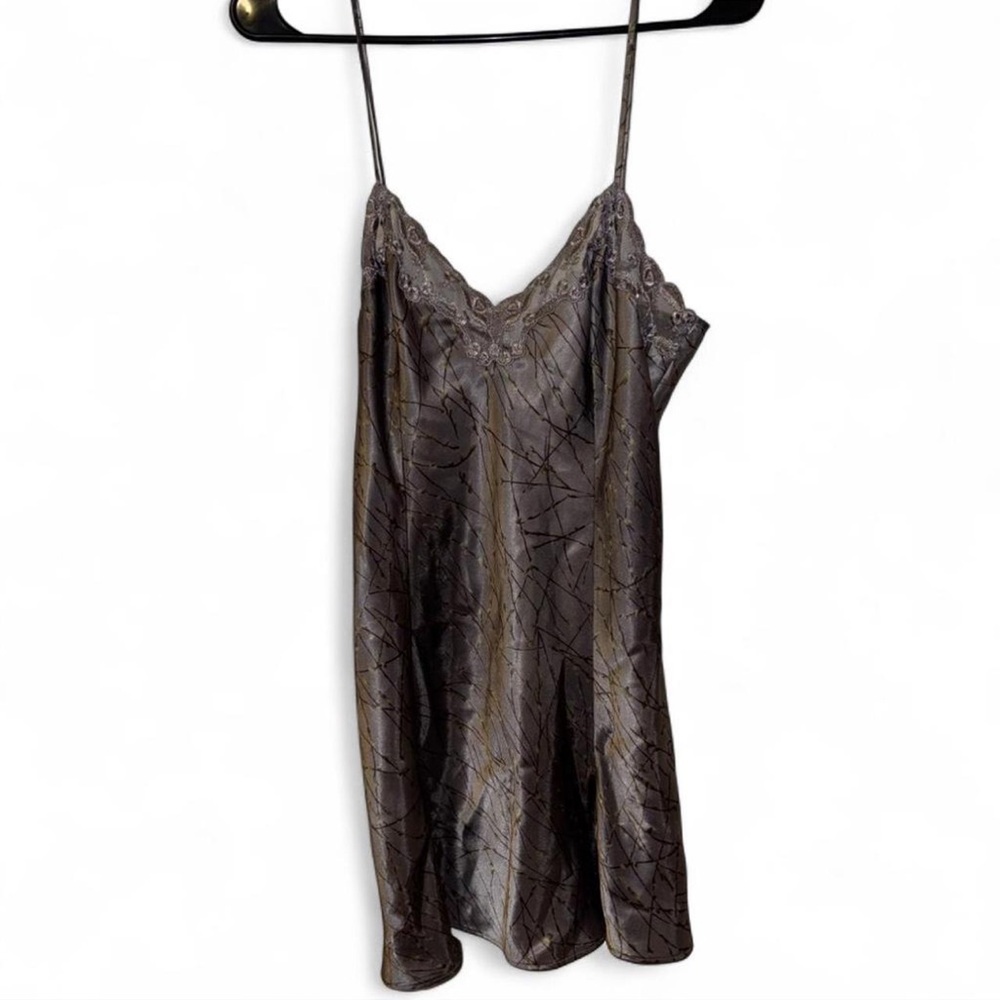 vintage Y2K Victoria's Secret grey blossom floral satin slip dress size M